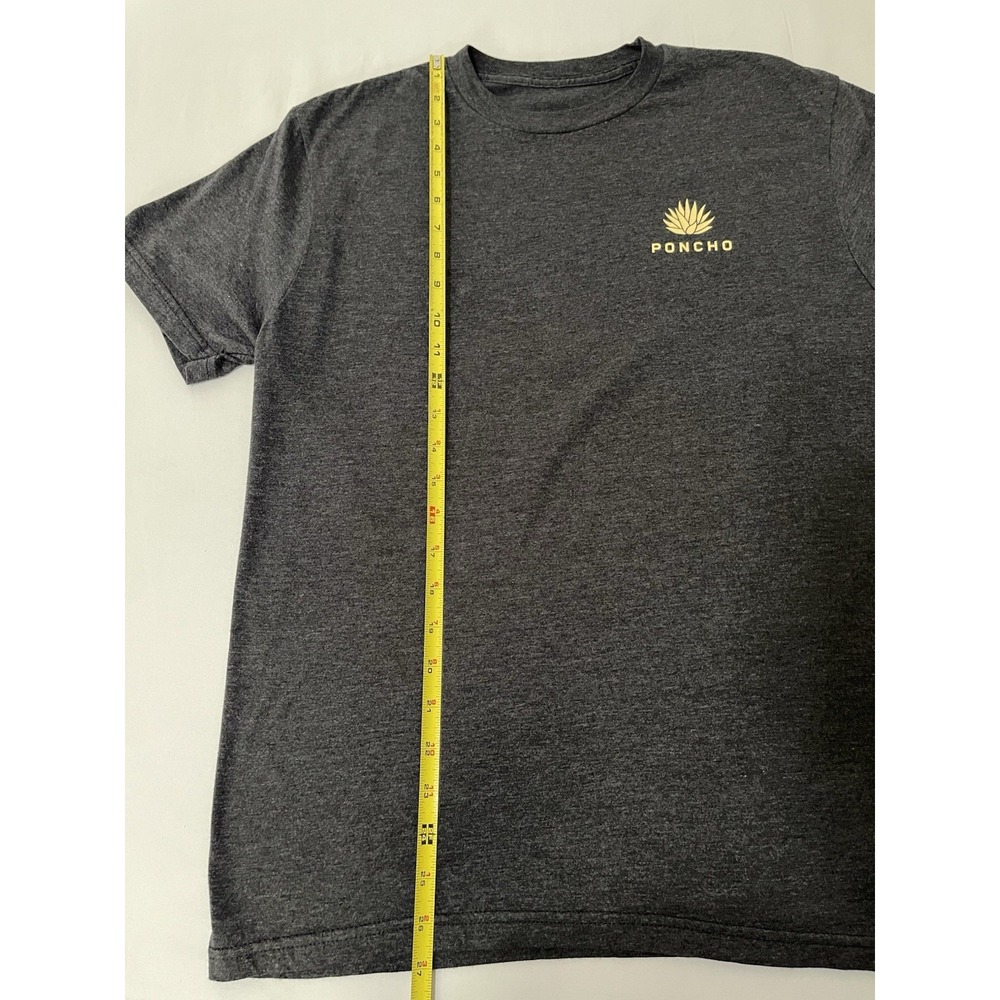 Poncho Outdoors T-Shirt Mens Medium Gray Logo Graphic Agave Crew Neck - Picture 3 of 4